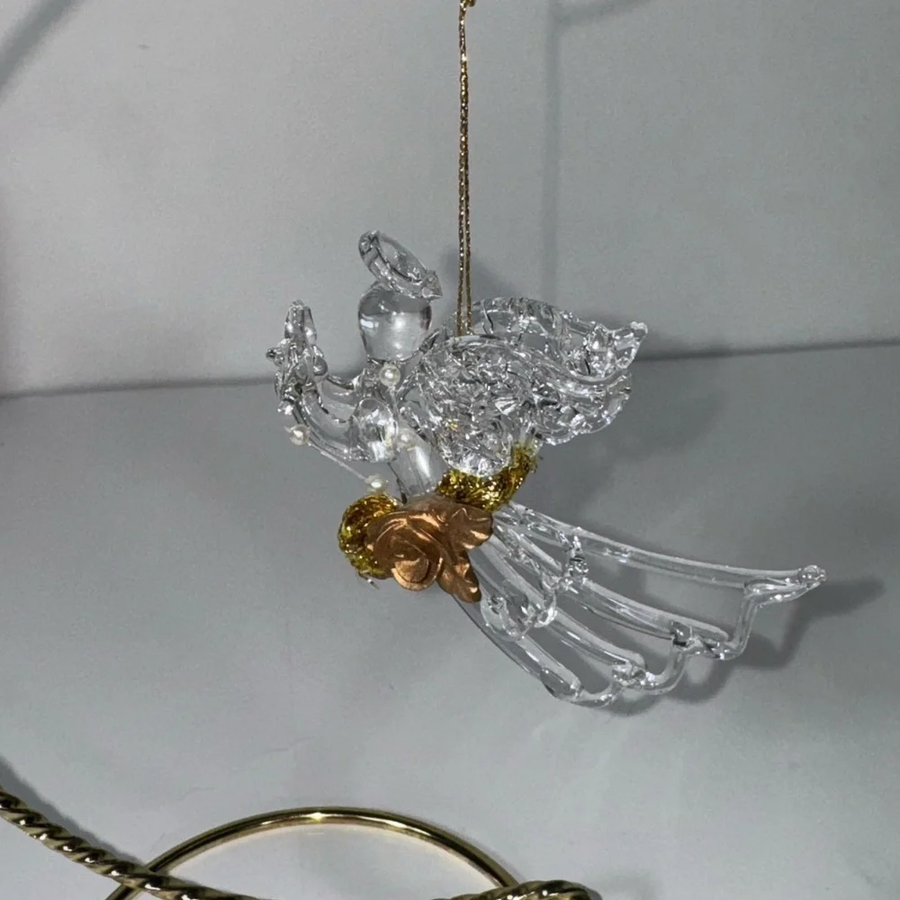 Vintage Spun Glass Angel Ornaments -Set of 6